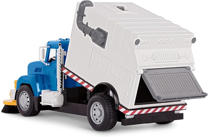 Electric Street Sweeper Toy Truck – Large Realistic Toy Car with Open-able Doors, Spinning Brushes & More