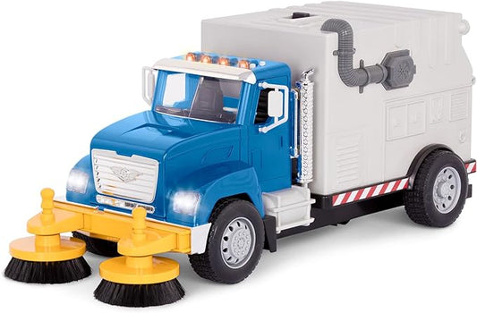 Electric Street Sweeper Toy Truck – Large Realistic Toy Car with Open-able Doors, Spinning Brushes & More