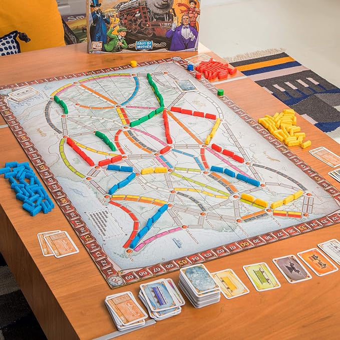 Ticket to Ride Board Game - A Cross-Country Train Adventure for Friends and Family! Strategy Game for Kids & Adults, Ages 8+, 2-5 Players, 30-60 Minute Playtime, Made by Days of Wonder